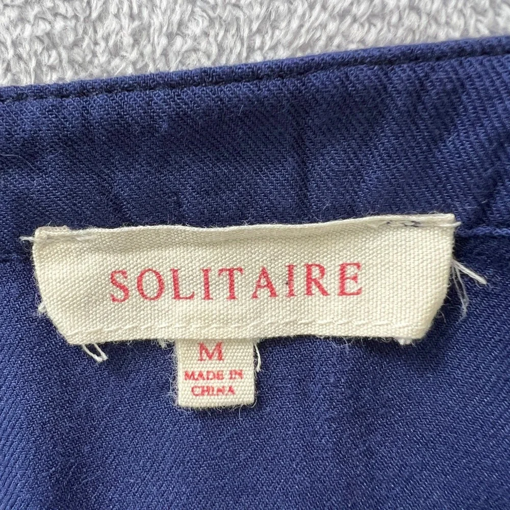 Solitaire Medium Blue‎ Embroidered Rayon Peasant Dress Bohemian Festival